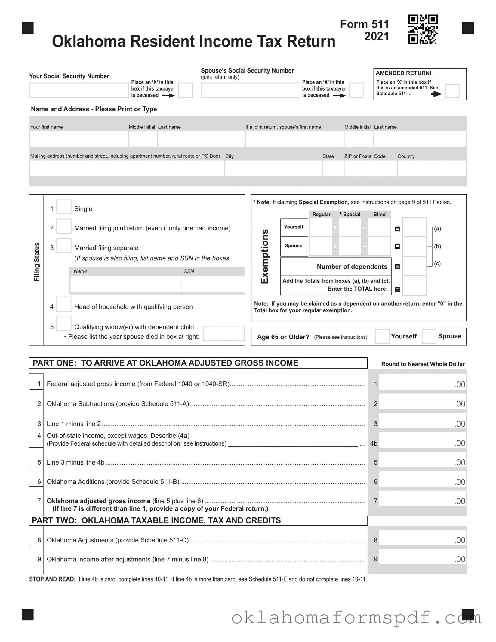 Fill Out a Valid Oklahoma 511 Form
