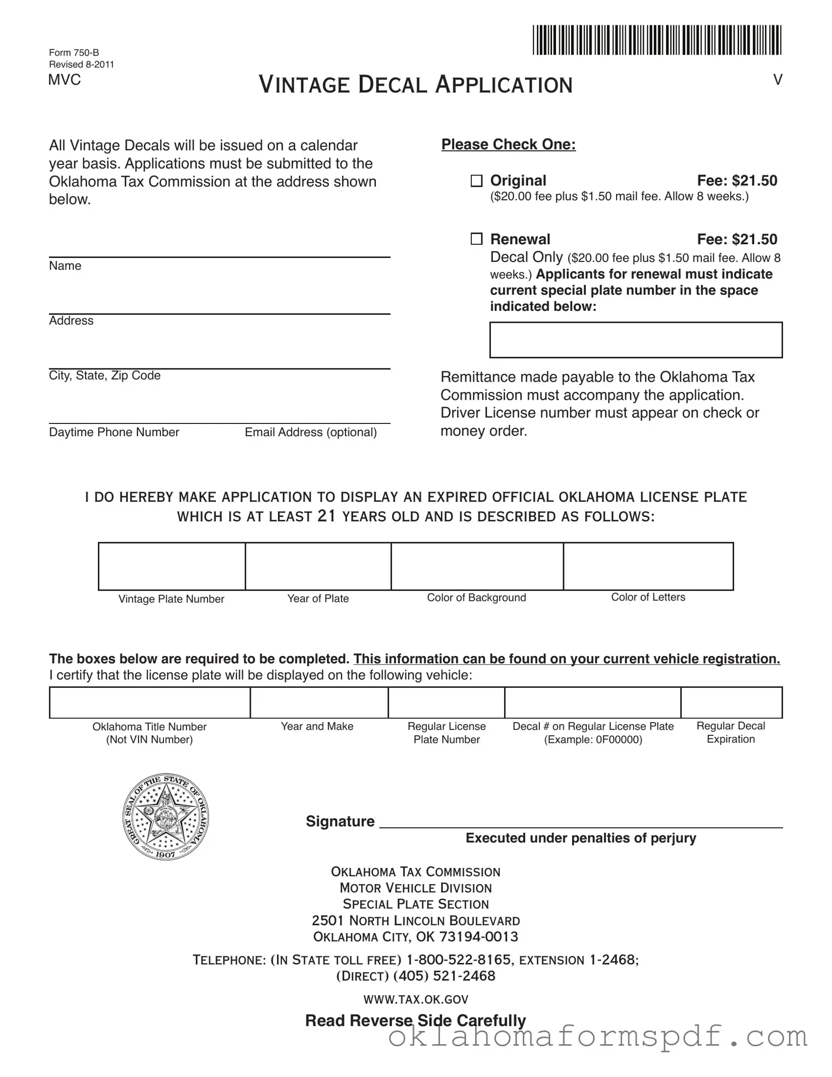 Fill Out a Valid Oklahoma 750 B Form