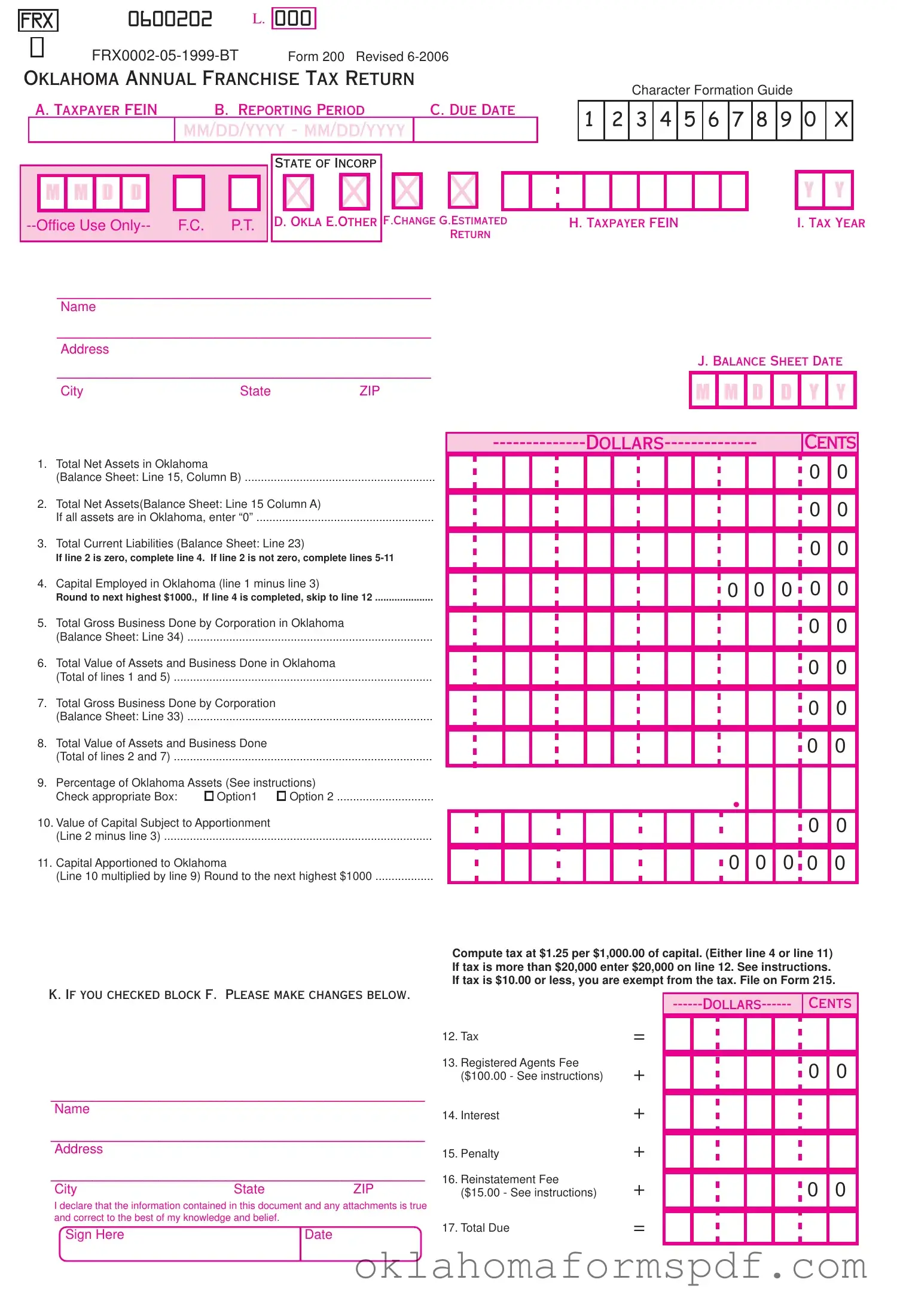Fill Out a Valid Oklahoma Tax Return 200 Form