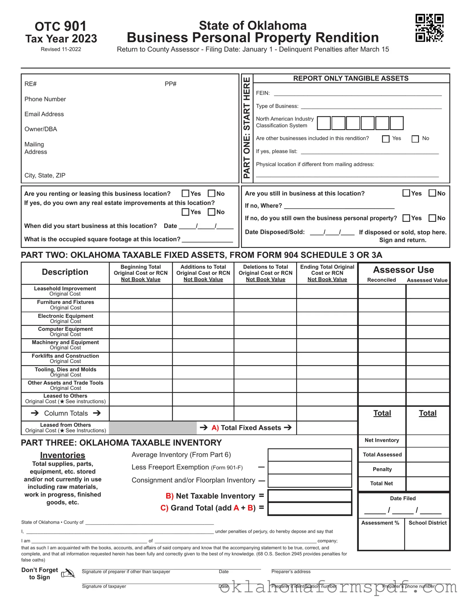 Fill Out a Valid Otc 901 Oklahoma Tax Form