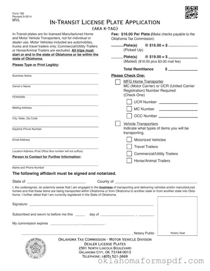 Fill Out a Valid Oklahoma 782 Form