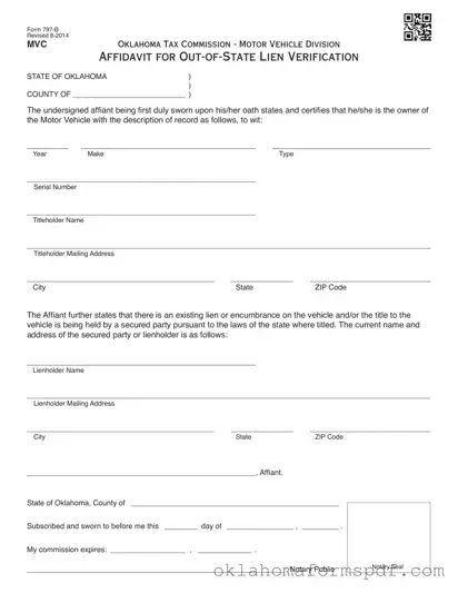 Fill Out a Valid Oklahoma 797 B Form