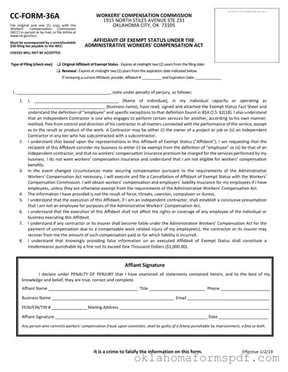Fill Out a Valid Oklahoma Exempt Form