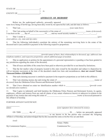 Fill Out a Valid Oklahoma Legal Heirship Form