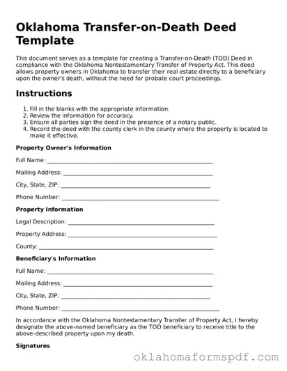 Attorney-Verified Transfer-on-Death Deed Form for the State of Oklahoma