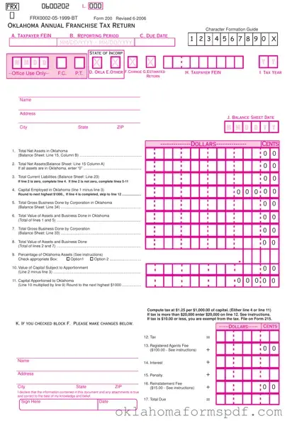 Fill Out a Valid Oklahoma Tax Return 200 Form